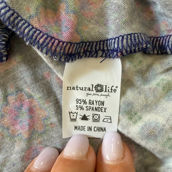 Natural Life Women XL Patchwork Floral Knit Scoop Neck Sleeveless Dress Multi - Picture 5 of 7